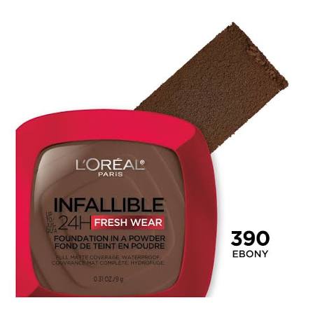 L'Oréal Paris Infaillible 24H Fresh Wear Powder 390 Ebony 9g